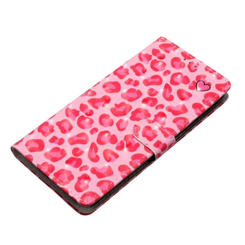 Fodral Xiaomi 15 Pro 3d-rosa Leopardmönster