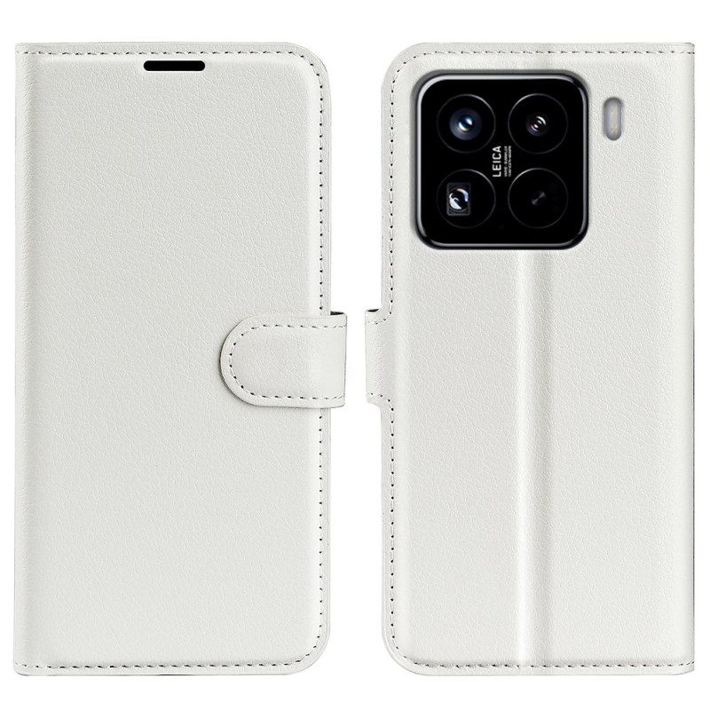 Fodral Xiaomi 15 Pro Klassiskt Litchi-imitationsläder
