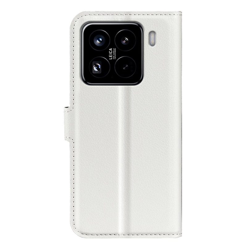 Fodral Xiaomi 15 Pro Klassiskt Litchi-imitationsläder