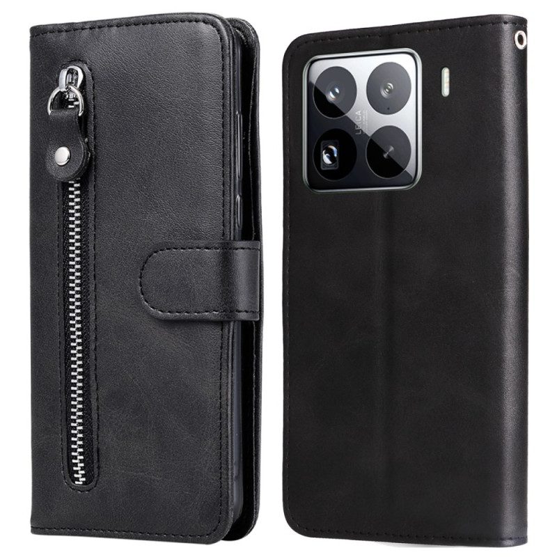 Fodral Xiaomi 15 Pro Plånbok Med Dragkedja