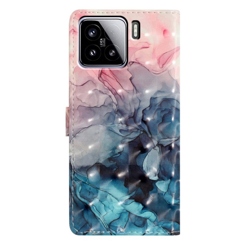 Fodral Xiaomi 15 Rosa Och Blå Marmor