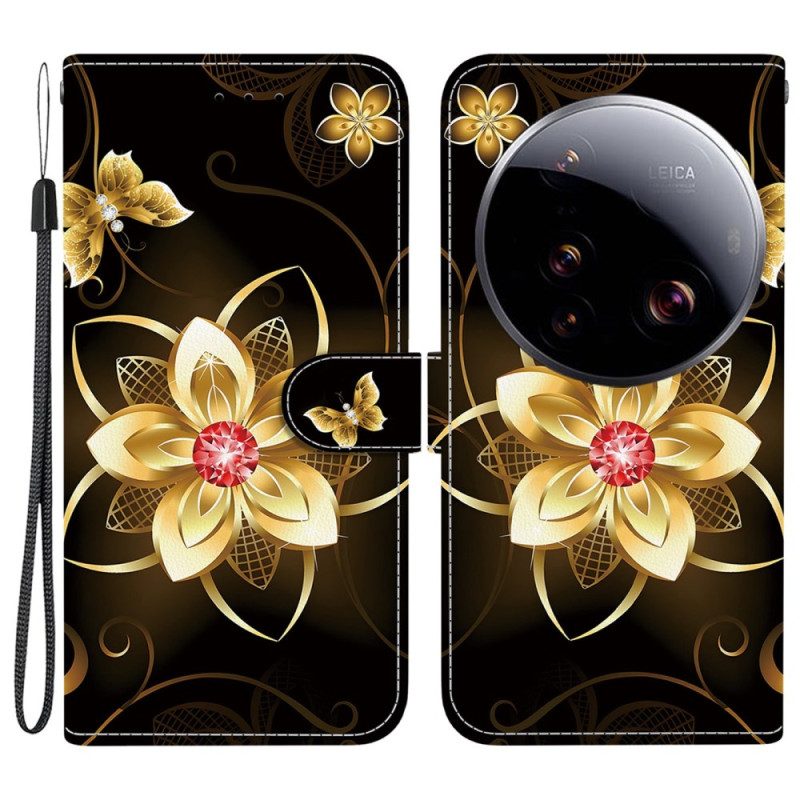 Fodral Xiaomi 15 Ultra Gyllene Blomma