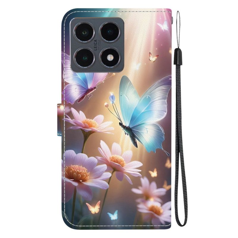 Fodral Xiaomi 15t Blommig Fjäril