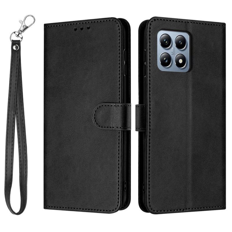 Fodral Xiaomi 15t Lädereffekt Med Rem