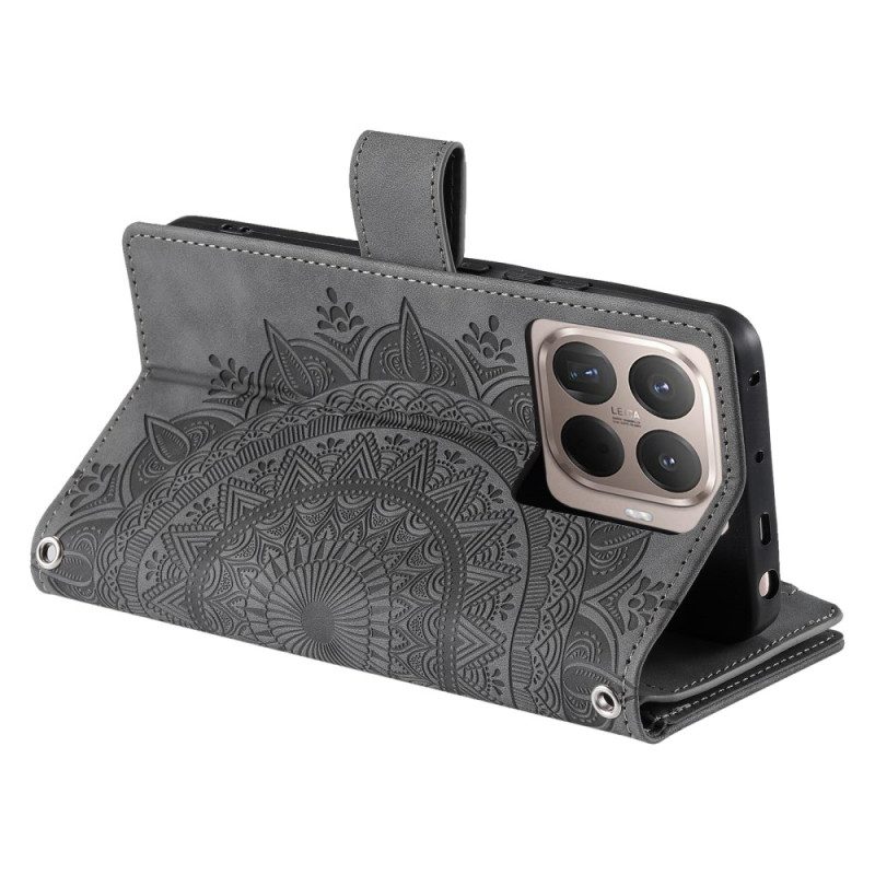 Fodral Xiaomi 15t Pro Plånbok Med Mandala-mockaeffekt
