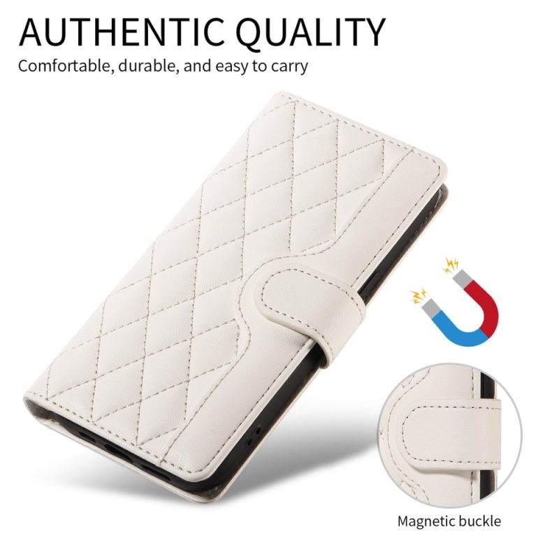Fodral Xiaomi 15t Quiltad Med Rem Och Axelrem