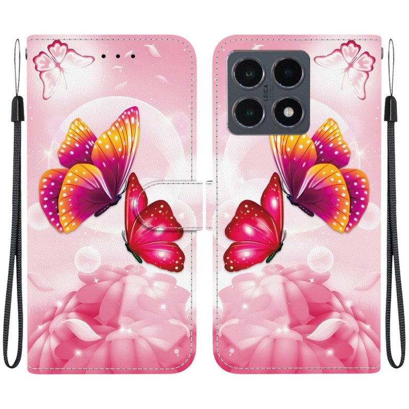 Fodral Xiaomi 15t Rosa Fjärilar