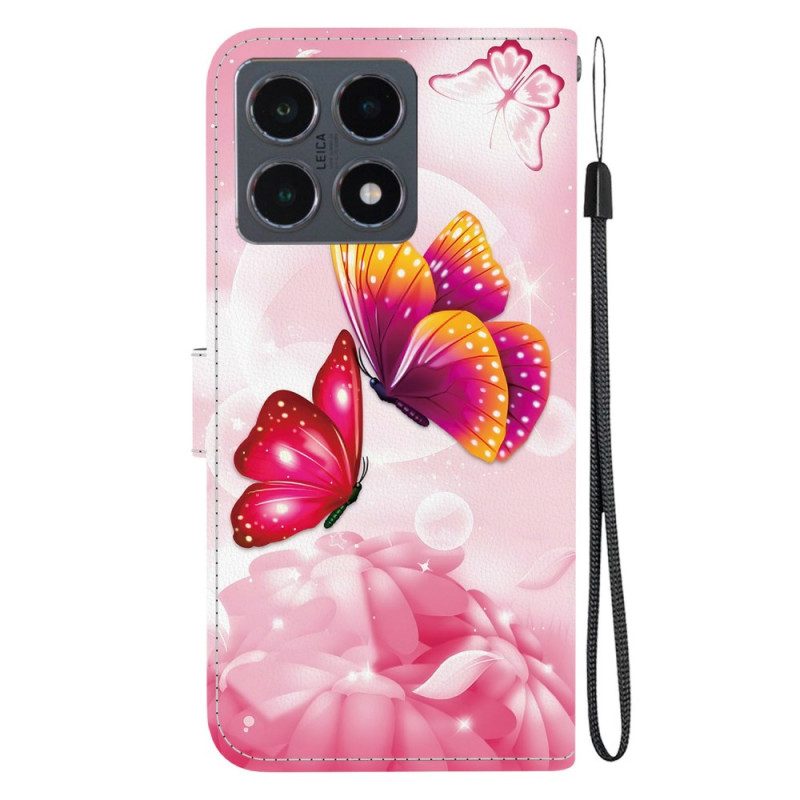 Fodral Xiaomi 15t Rosa Fjärilar