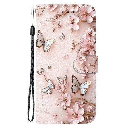 Fodral Xiaomi 15t Roséguldfjärilar Och Blommor