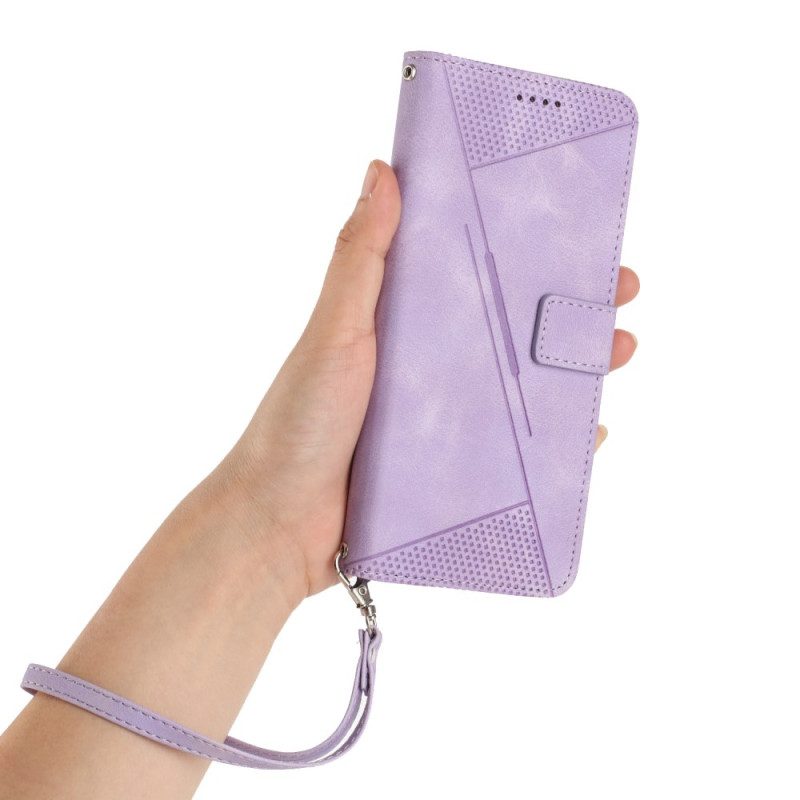 Fodral Xiaomi 15t Triangulärt Mönster Och Rem