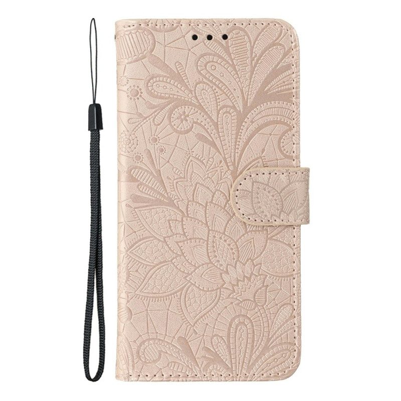 Fodral Xiaomi 17 Blommigt Spetsmönster