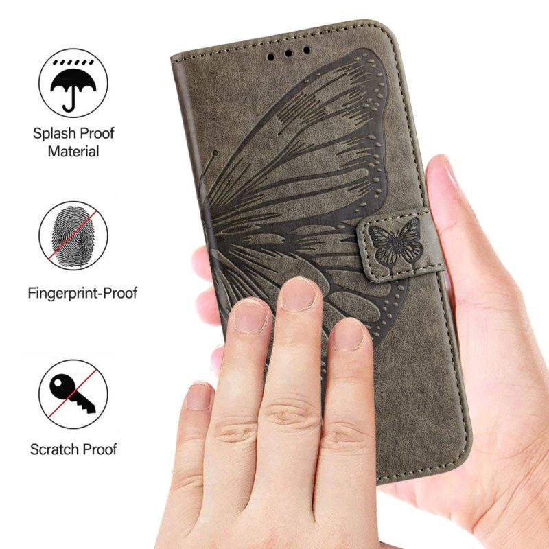 Fodral Xiaomi 17 Fjärilsdesign Med Rem
