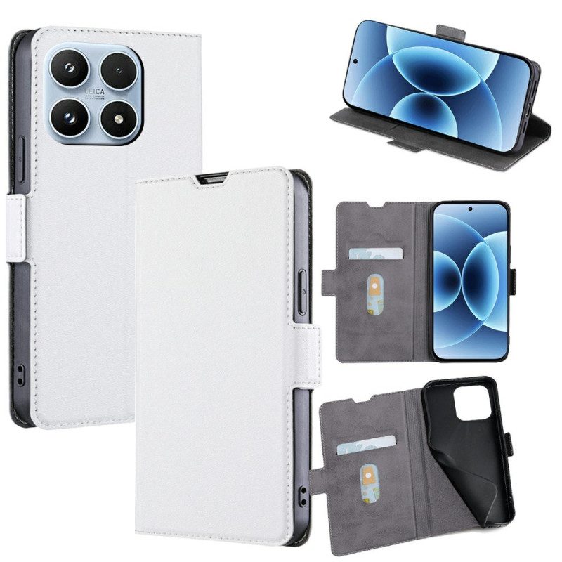 Fodral Xiaomi 17 Konstläder Och Dubbelspänne
