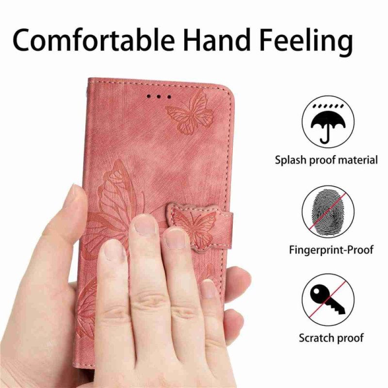 Fodral Xiaomi 17 Pro Max Fjärilsdesign Med Mockaeffekt