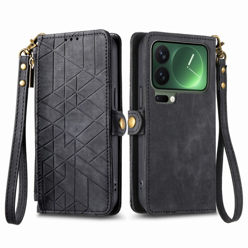 Fodral Xiaomi 17 Pro Max Plånbok Med Geometrisk Design