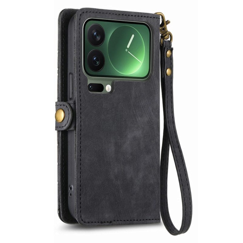 Fodral Xiaomi 17 Pro Max Plånbok Med Geometrisk Design