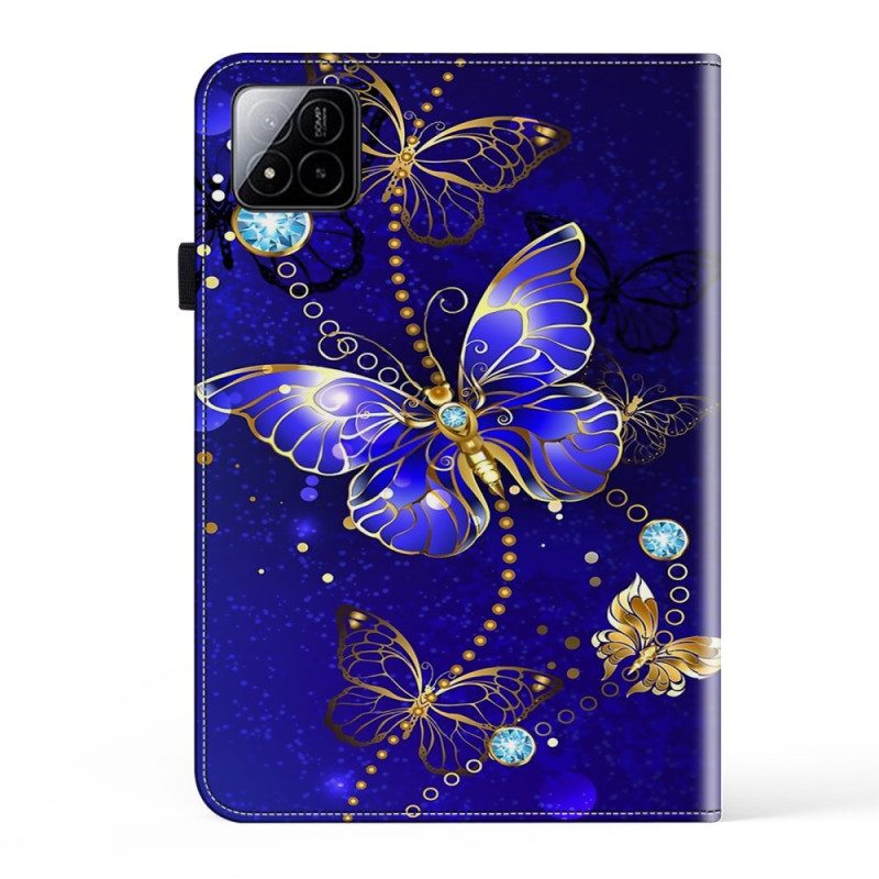 Fodral Xiaomi Pad 7 / 7 Pro Blå Fjärilar Och Diamanter