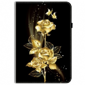 Fodral Xiaomi Pad 7 / 7 Pro Gyllene Rosor Och Fjärilar