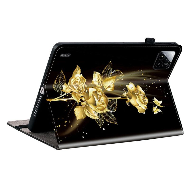Fodral Xiaomi Pad 7 / 7 Pro Gyllene Rosor Och Fjärilar