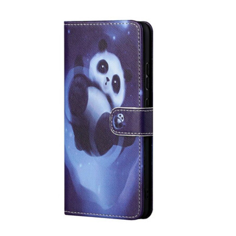Fodral Xiaomi Redmi Note 10 5G Med Kedjar Panda Space Med Lanyard