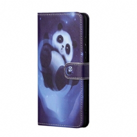 Fodral Xiaomi Redmi Note 10 5G Med Kedjar Panda Space Med Lanyard
