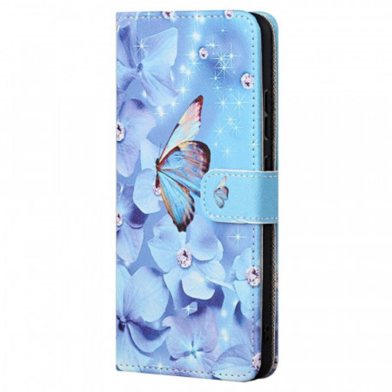 Fodral Xiaomi Redmi Note 11 Pro / 11 Pro 5G Med Kedjar Strappy Diamond Butterflies