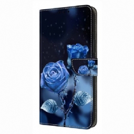 Fodral Xiaomi Redmi Note 14 4g Blå Rosor