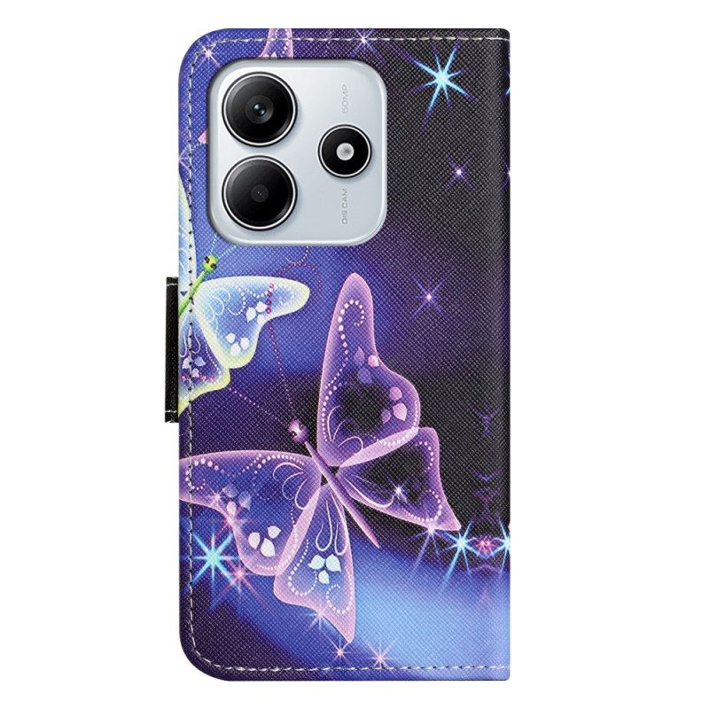 Fodral Xiaomi Redmi Note 14 4g Glittrande Fjärilar