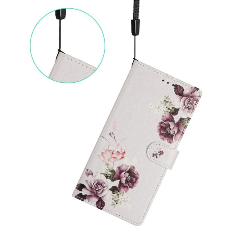 Fodral Xiaomi Redmi Note 14 4g Lila Blommor