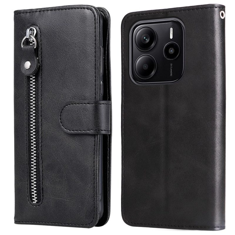 Fodral Xiaomi Redmi Note 14 4g Plånbok Med Dragkedja