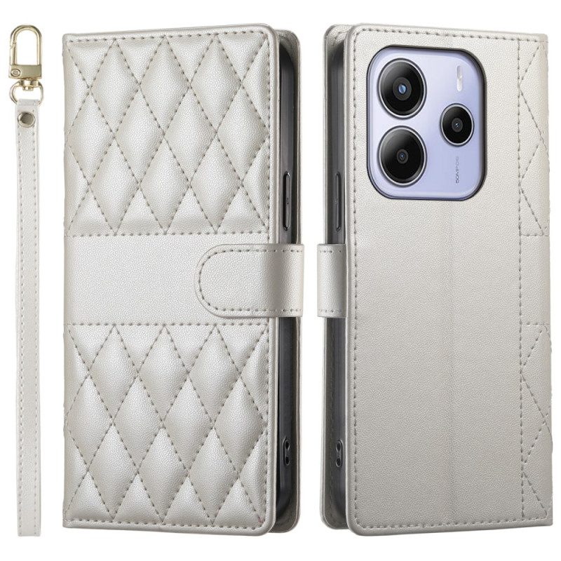 Fodral Xiaomi Redmi Note 14 4g Quiltad Med Rem Och Axelrem