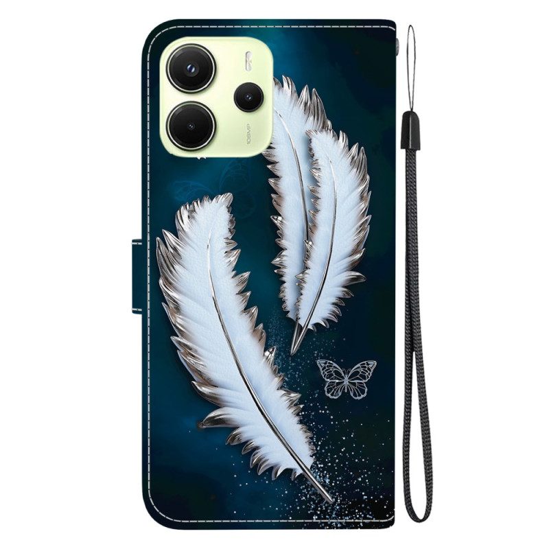 Fodral Xiaomi Redmi Note 14 4g Vita Fjädrar