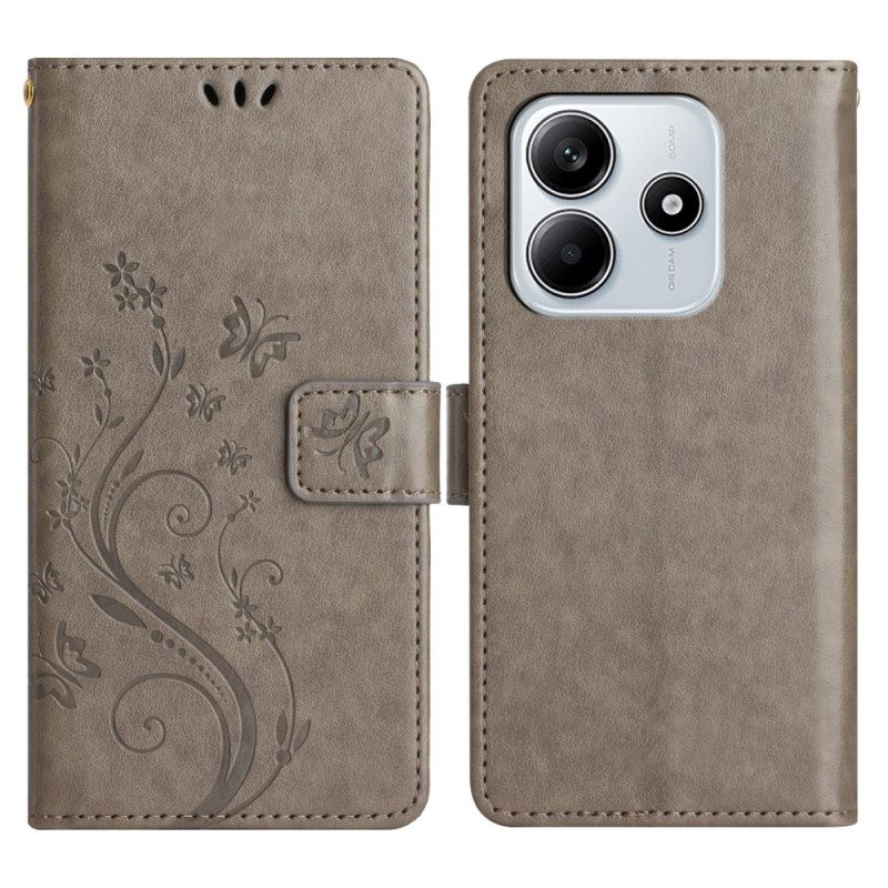 Fodral Xiaomi Redmi Note 14 5g Blommor Och Fjärilar