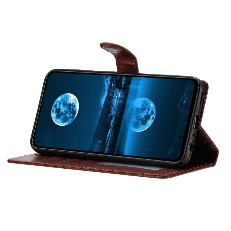 Fodral Xiaomi Redmi Note 14 5g Enfärgad Lädereffekt Med Rem
