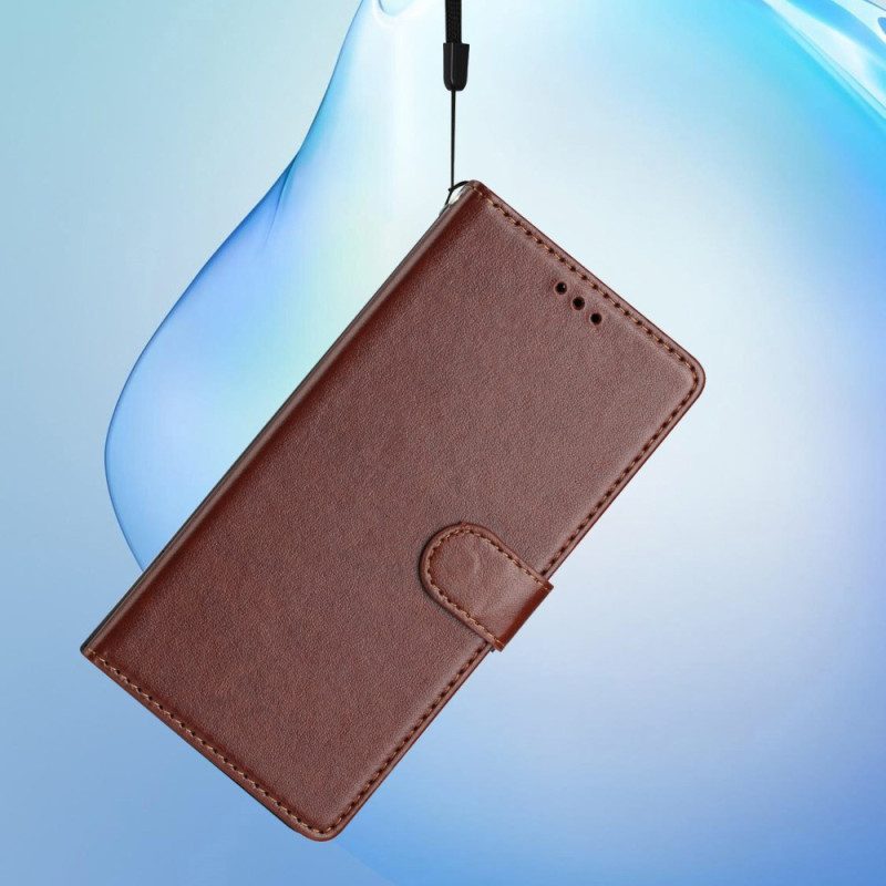 Fodral Xiaomi Redmi Note 14 5g Enfärgad Lädereffekt Med Rem