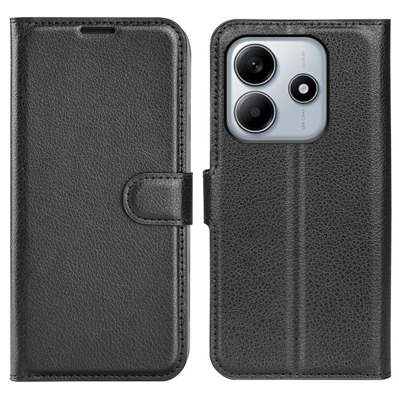 Fodral Xiaomi Redmi Note 14 5g Klassiskt Litchi-imitationsläder