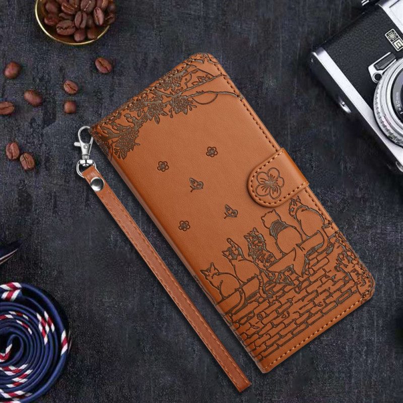 Fodral Xiaomi Redmi Note 14 Pro 4g Kattgäng Med Rem
