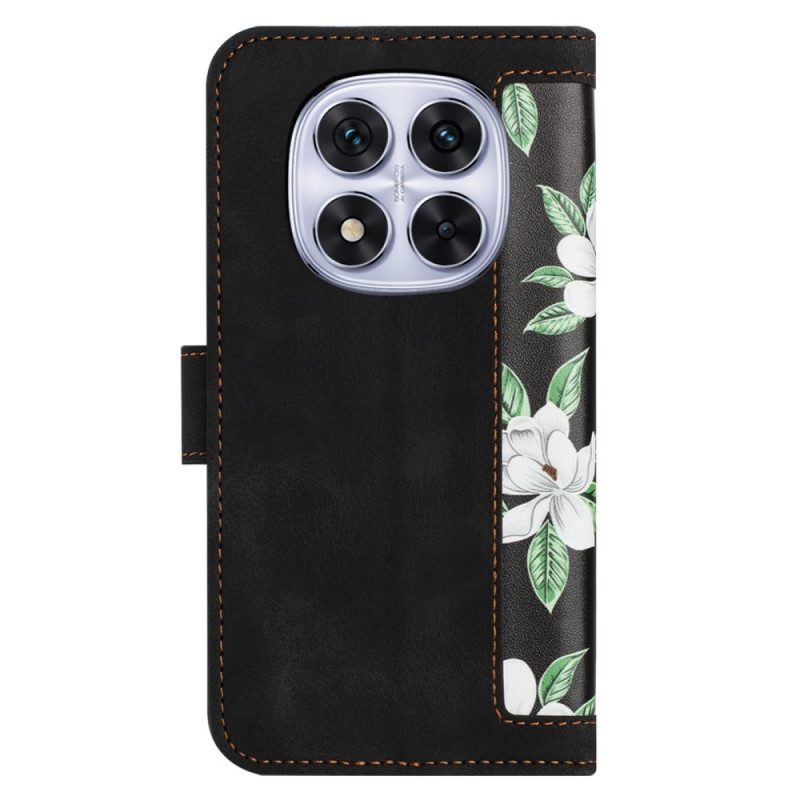 Fodral Xiaomi Redmi Note 14 Pro 5g Blommönster Med Rem