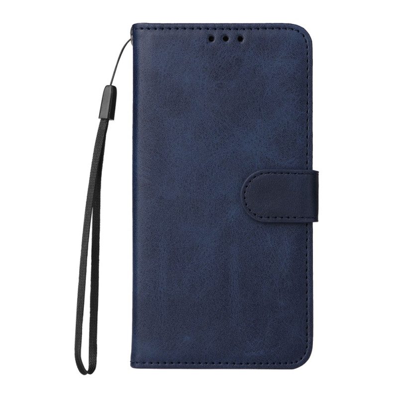 Fodral Xiaomi Redmi Note 14 Pro 5g Enfärgad Läder-effekt Med Rem