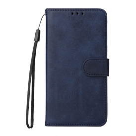 Fodral Xiaomi Redmi Note 14 Pro 5g Enfärgad Läder-effekt Med Rem
