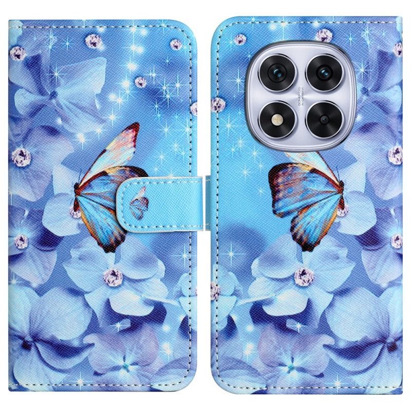 Fodral Xiaomi Redmi Note 14 Pro 5g Fjärilar Och Diamanter