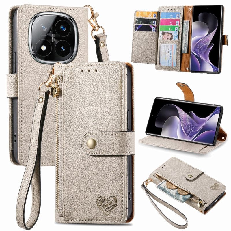 Fodral Xiaomi Redmi Note 14 Pro 5g Hjärtmönster Rfid-blockering