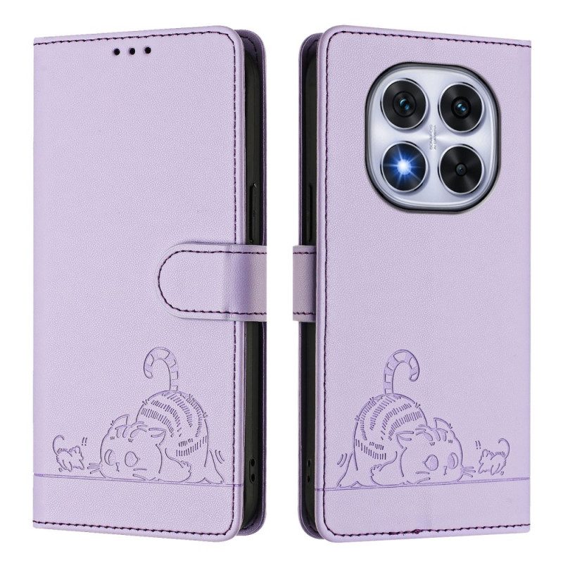 Fodral Xiaomi Redmi Note 14 Pro 5g Rfid-skyddande Kattmotiv