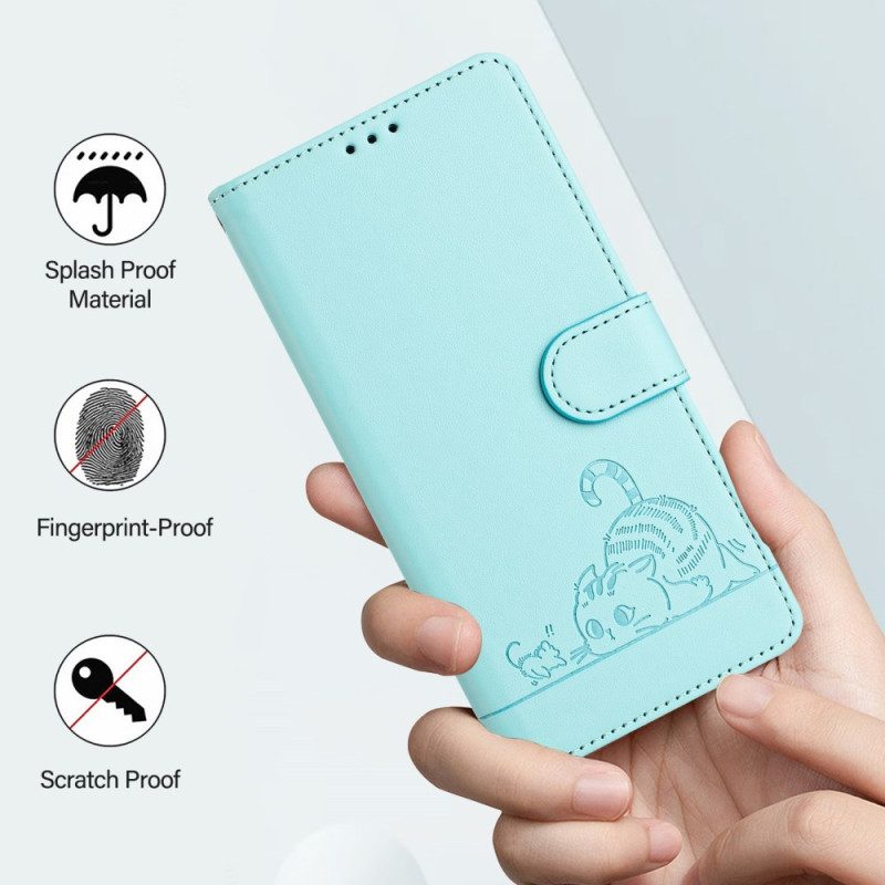 Fodral Xiaomi Redmi Note 14 Pro 5g Rfid-skyddande Kattmotiv