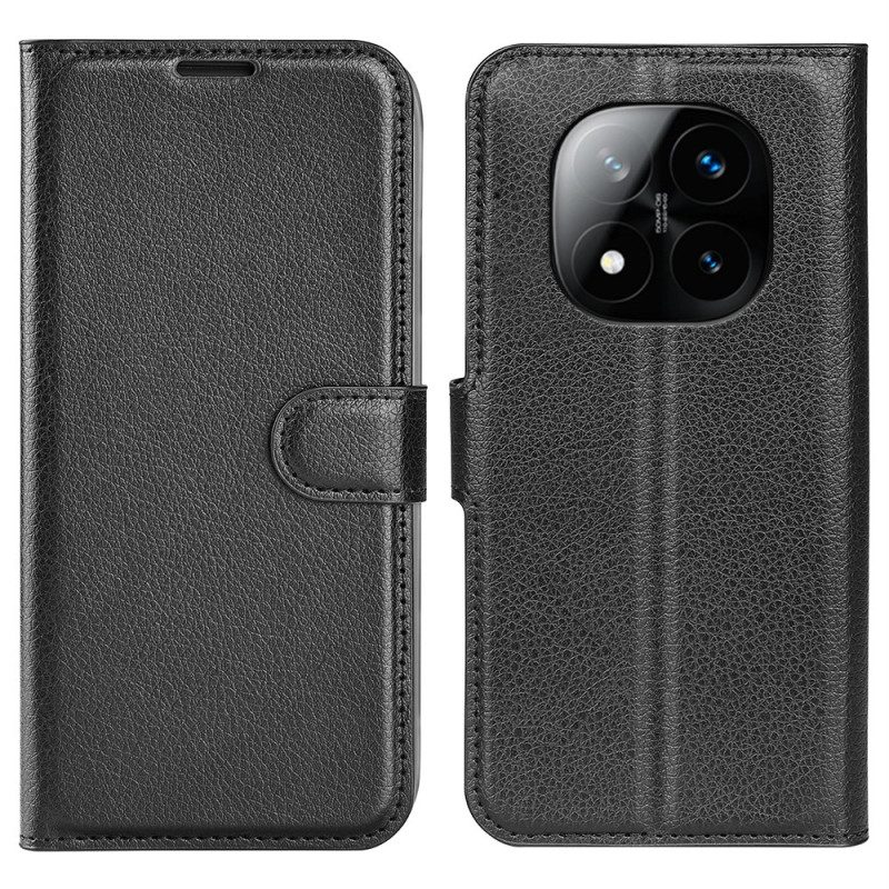 Fodral Xiaomi Redmi Note 14 Pro Plus 5g Klassisk Litchikonstläder