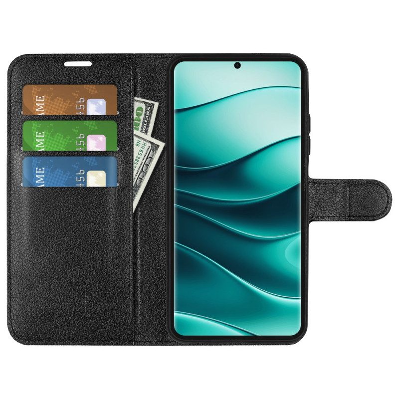 Fodral Xiaomi Redmi Note 14 Pro Plus 5g Klassisk Litchikonstläder