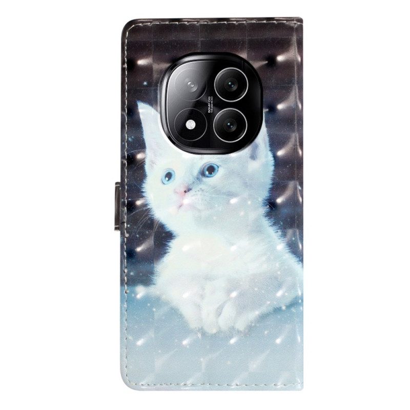 Fodral Xiaomi Redmi Note 14 Pro Plus 5g Vit Katt 3d