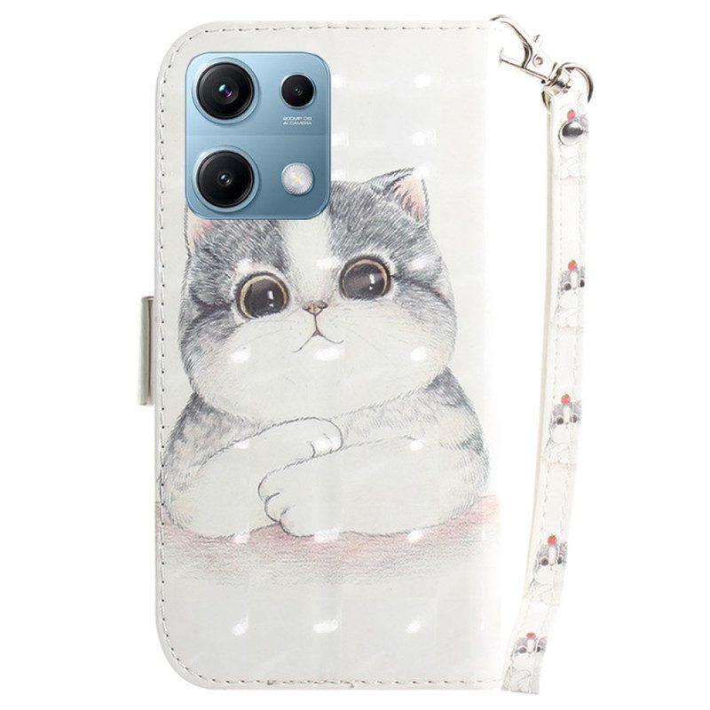 Fodral Xiaomi Redmi Note 14s Katt Och Jordgubbe Snodd