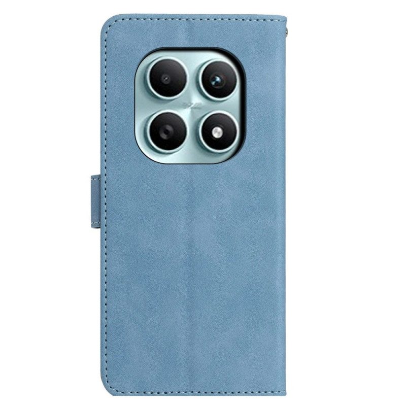 Fodral Xiaomi Redmi Note 15 5g Fjäril Och Blommor I Mockaeffekt