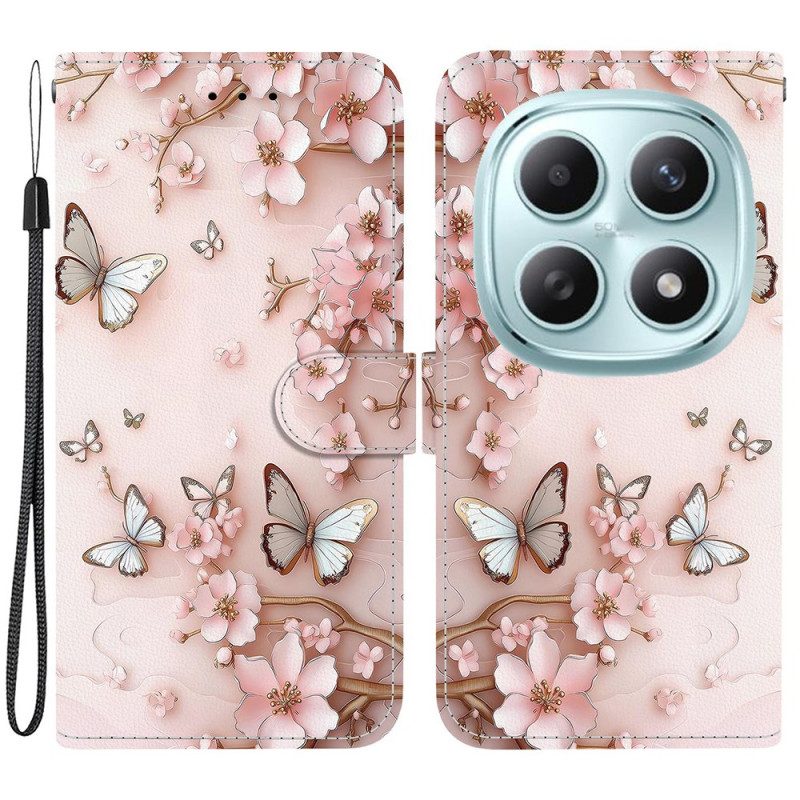 Fodral Xiaomi Redmi Note 15 5g Rosa Fjärilar